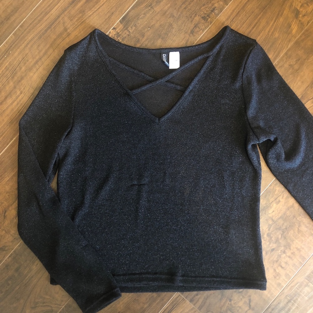H&M long sleeve sheer shirt